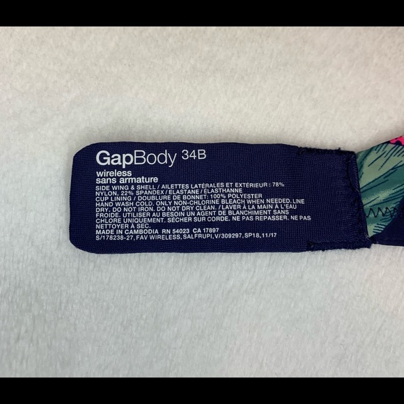 Navy Blue Flower Patterned Gap Body Bra - Picture 3 of 3